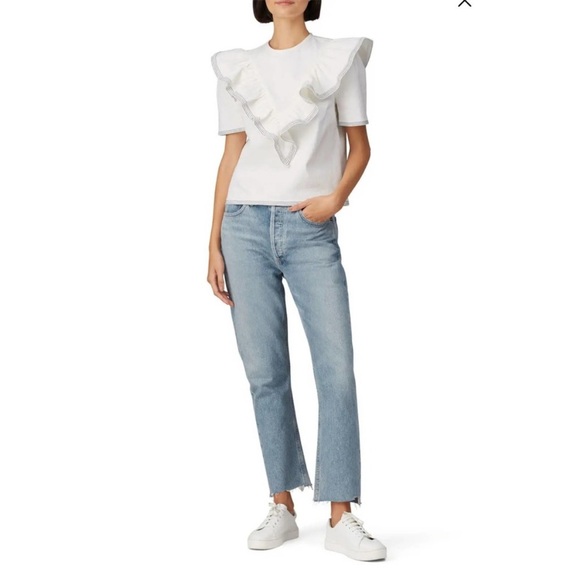 SAYLOR White Navy Top XS - Picture 2 of 6